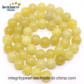 Hot-Selling New Arrival Natural Gemstone Loose Strand 4 6 8 10 12mm Natural Lemon Jade Stone Rough